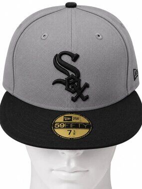 Chicago White Sox Hat Fitted 7 3/8 New Era 59Fifty Gray Black MLB Baseball Men